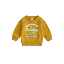 Wassery Kids Halloween Sweatshirt Long Sleeve Crew Neck Letters Pumpkin Print Pullover Toddler Fall Casual Clothes for Boys Girls 6M-5T