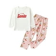 thumbnail image 1 of Wassery Little Girl Christmas Pajamas Outfits 3T 4T 5T 6T 7T Kids Girl Long Sleeve Letter Print T-Shirt Tops+Santa Claus Print Pants Sleepsuit Children Christmas Two Piece Sleepwear Set, 1 of 9
