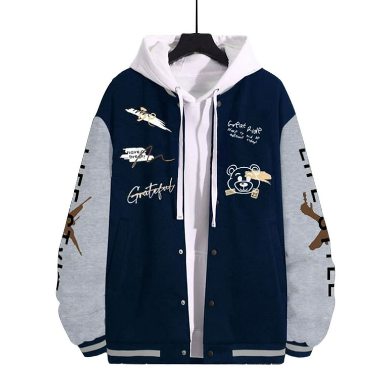 Casual Street Letters Pocket Patchwork Zipper Hooded Outerwear(5 Colors) Casual Street Letters Pocket Patchwork Zipper Hooded Outerwear(5 Colors)