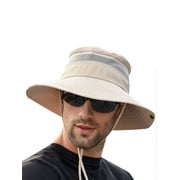 Wassery Mens Summer Sun Hat Bucket Fishing Hiking Cap Wide Brim UV Protection Hat