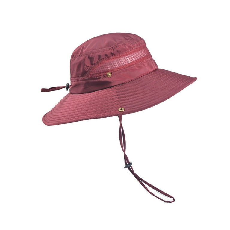 Wassery Mens Summer Sun Hat Bucket Fishing Hiking Cap Wide Brim UV  Protection Hat