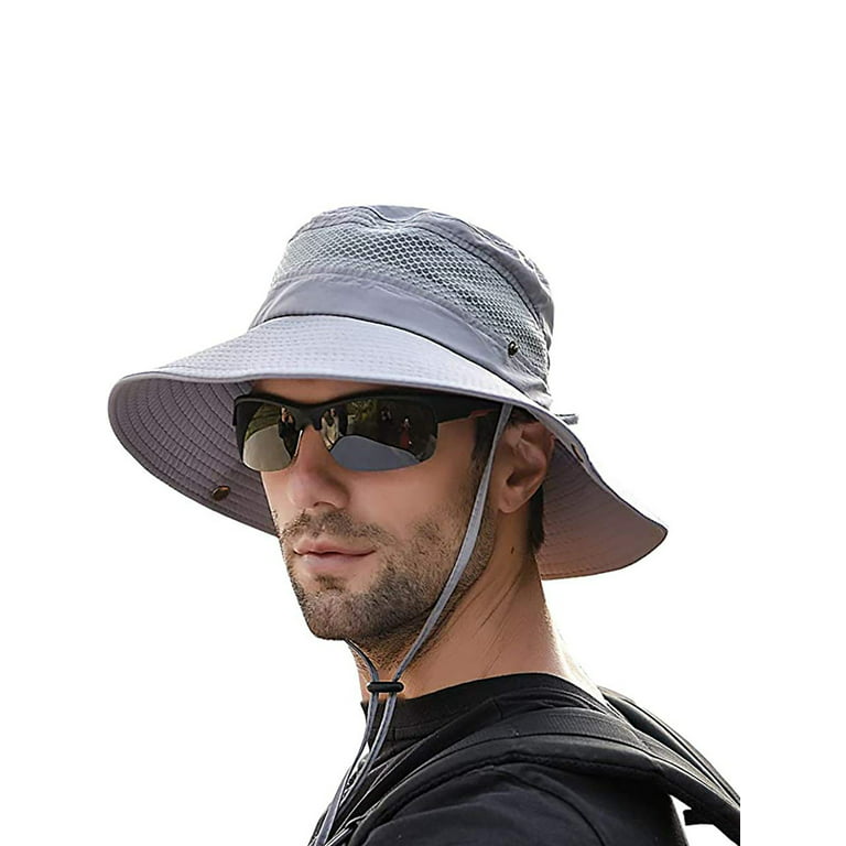 Men Women Wide Brim Sun Hat Breathable Bucket Cap Summer Fishing UV  Protection
