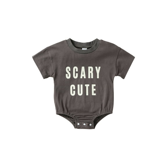 Wassery Newborn Baby Boys Girls Fall Outfit Letter Print Short Sleeve Romper Bodysuit 3 6 12 18 24 Months Infant Jumpsuits Clothes 0-24M