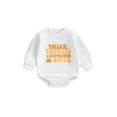 thumbnail image 1 of Wassery Newborn Baby Boys Girls Thanksgiving Day Outfit Long Sleeve Pumpkin Pie Print Romper Jumpsuits 3 6 12 18 Months Infant Thanksgiving Clothes Costume 0-18M, 1 of 9