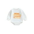thumbnail image 1 of Wassery Newborn Baby Boys Girls Thanksgiving Day Outfit Long Sleeve Pumpkin Pie Print Romper Jumpsuits 3 6 12 18 Months Infant Thanksgiving Clothes Costume 0-18M, 1 of 9