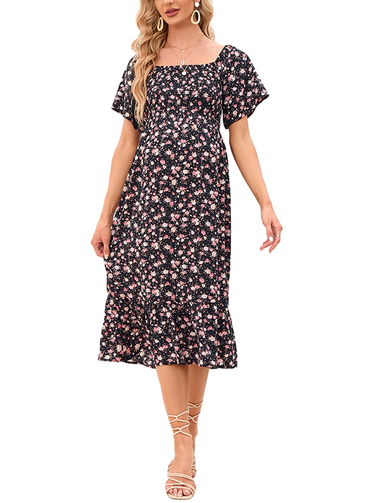 Wassery Summer Casual Maternity Dress Pregnancy Dress Women ...