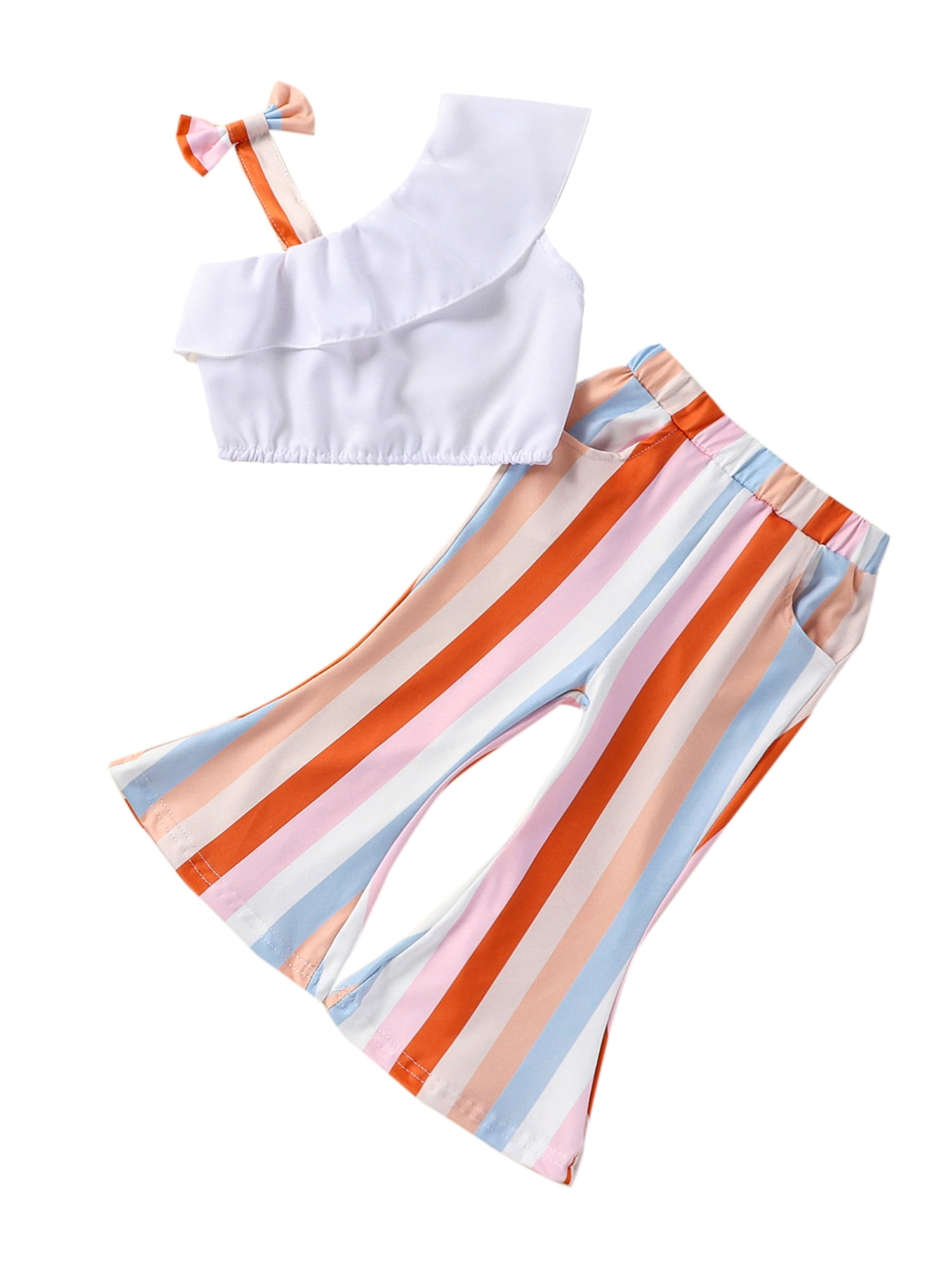 MA&BABY Toddler Girl Outfit - Sleeveless Blessed Print Top & Camouflage Pants Set