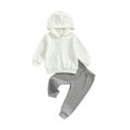 thumbnail image 1 of Wassery Toddler Baby Boy Fall Winter Clothes Long Sleeve Plush Hoodie Sweatshirt Pullover Tops + Joggers Pants Outfit Set Kids Boys 2Pcs Tracksuit Clothes 6M-5T, 1 of 9