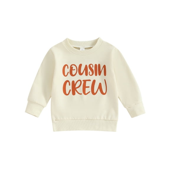 Wassery Toddler Baby Boys Girls Autumn Sweatshirts Long Sleeve Crewneck Letters Print Pullover Tops 12M 18M 24M 3T 4T 5T Kids Casual Fall Clothes