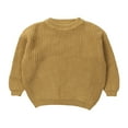 thumbnail image 1 of Wassery Toddler Baby Fall Winter Sweaters for Boys Girls Kids Long Sleeve Solid Thick Knitted Pullover 9M 12M 18M 24M 3T 4T 5T Loose Fit Warm Knitwear Tops, 1 of 7