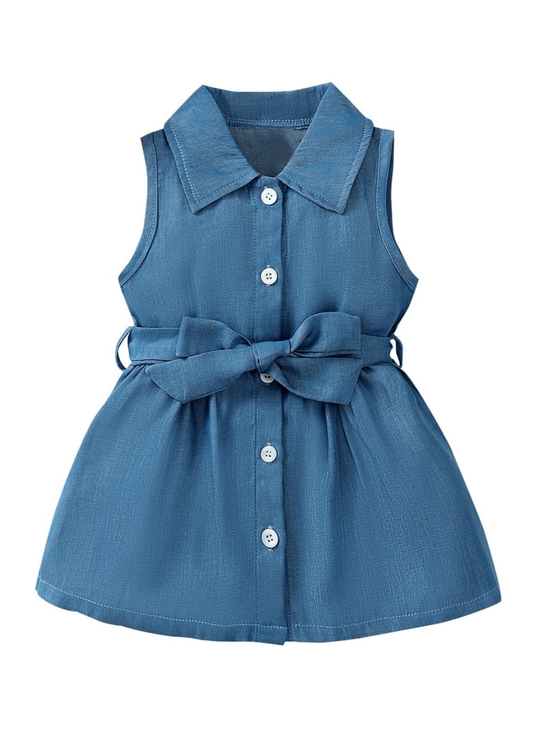 Wassery Toddler Baby Girl Denim Dress 6M 9M 12M 18M 24M