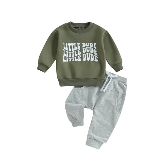 Wassery Toddler Boy Fall Clothes Outfits 6M 12M 18M 24M 3T Infant Boys Long Sleeve Letter Print Pullover + Pocket Pants Set 2Pcs Baby Boys Autumn Clothing