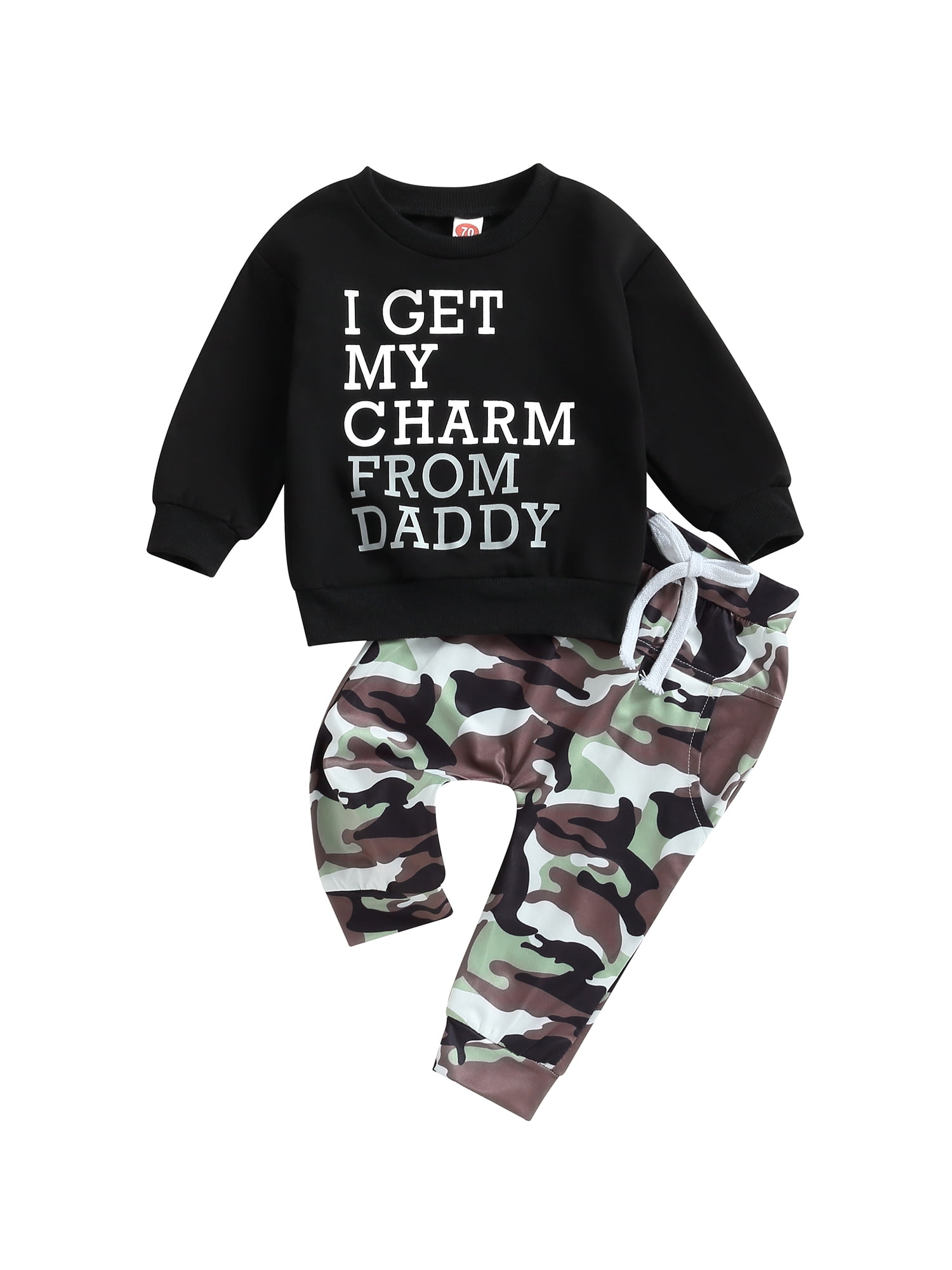 Wassery Toddler Boys 2PCS Fall Pants Sets Long Sleeve Crew Neck Letter