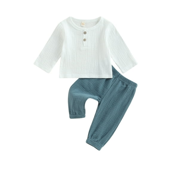 Wassery Toddler Boys Fall Outfit Sets 6M 12M 18M 24M 3T 4T Infant Baby Boys Clothes Contrast Color Long Sleeve Sweatshirt T-shirt and Long Pants Autumn Outfit 0-4T