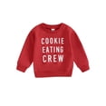 thumbnail image 1 of Wassery Toddler Boys Girls Christmas Sweatshirts Baby Long Sleeve Crewneck Letter Print Pullover Tops 6M 12M 18M 24M 3T 4T Kids Girls Boys Casual Fall Winter Clothes, 1 of 8