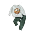 thumbnail image 1 of Wassery Toddler Boys Halloween Outfits Set Crew Neck Long Sleeve Letter Pumpkin Print  Sweatshirts and Drawstring Long Pants 6M 12M 18M 2T 3T Toddler Boy 2Pcs Fall Clothes Set, 1 of 9