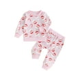 thumbnail image 1 of Wassery Toddler Girl 2Pcs Christmas Clothes Set Infant Girls Fall Outfits Set Santa Candy Cane Print Long Sleeve Sweatshirt Pants 6M 12M 18M 24M 3T Baby Girl Christmas Clothing, 1 of 9