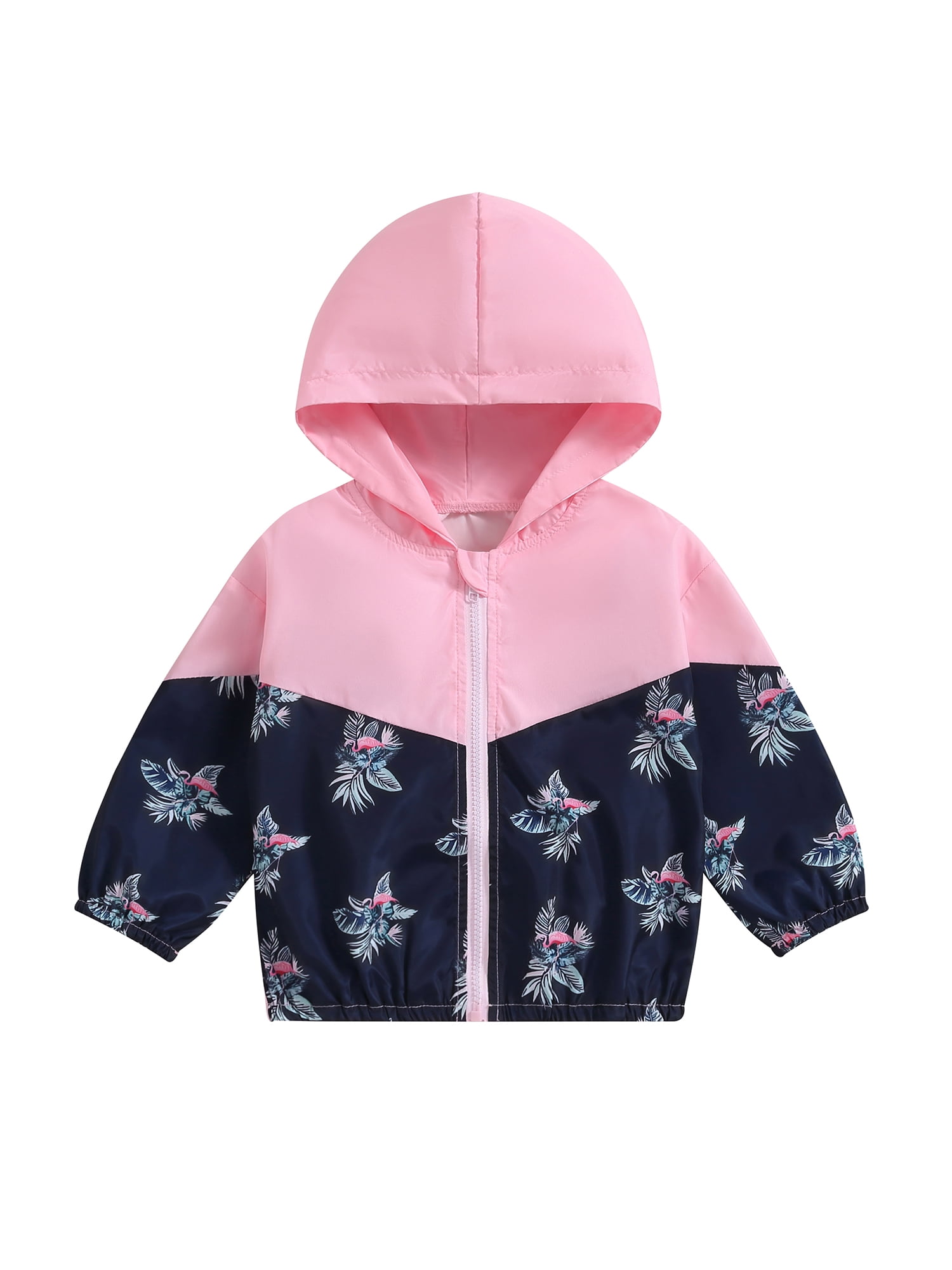 Baby Sleeve Jacket Zipper Toddler Floral Print Grils Hooded Boys Long Kids Coat main image 1