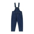 thumbnail image 1 of Wassery Toddler Girls Denim Overall Pants Sleeveless Suspender Pants Solid Color Jumpsuit Bib Long Jeans with Pockets Infant Fall Casual Clothes, 1 of 9