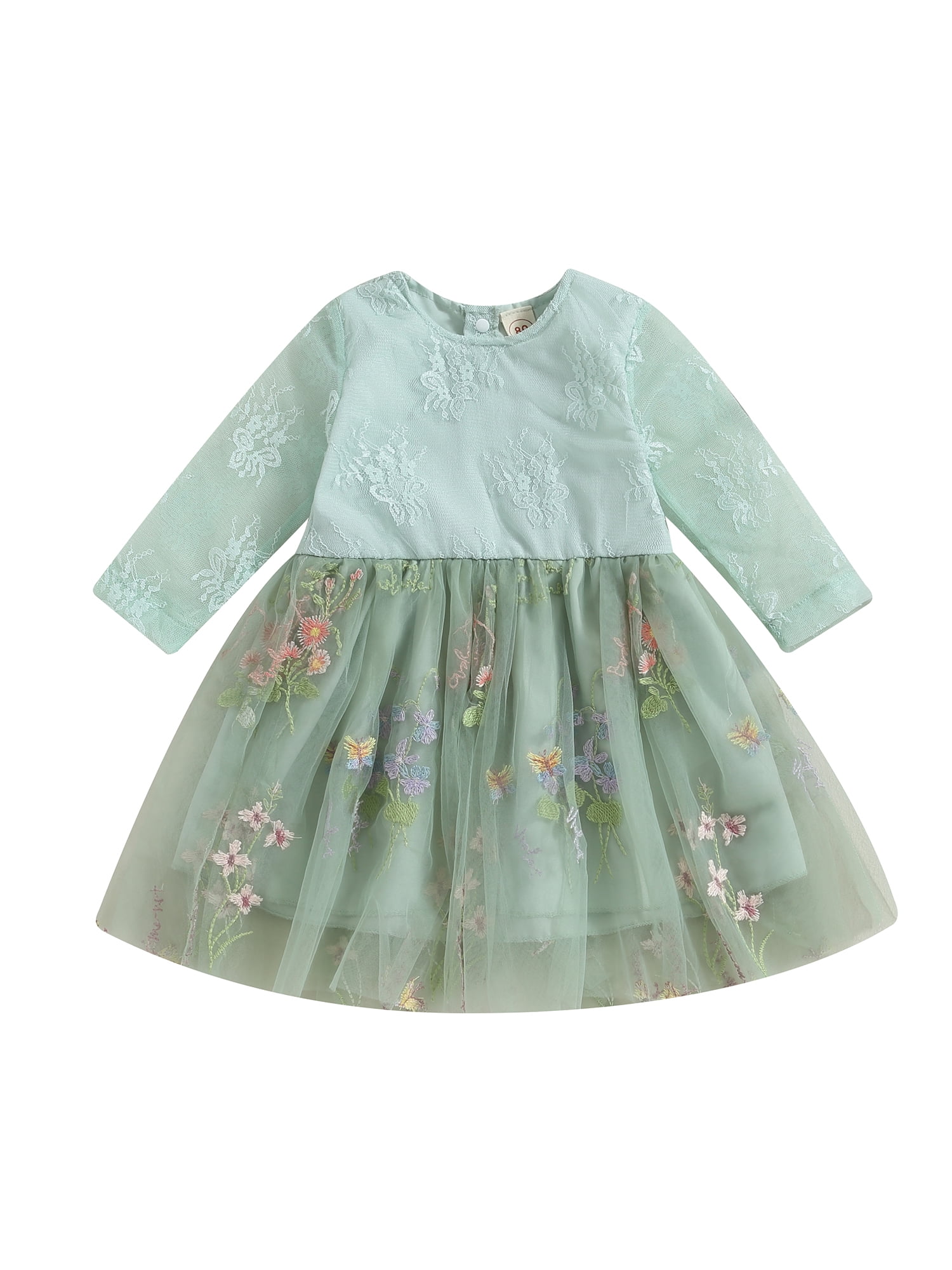 Wassery Toddler Girls Dress Long Sleeve Flower Embroidery Princess Dress  Kids Lace Tulle Dress Baby Fall Casual A-line Dress for Birthday Party -  Walmart.com
