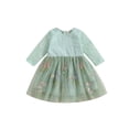 thumbnail image 1 of Wassery Toddler Girls Dress Long Sleeve Flower Embroidery Princess Dress Kids Lace Tulle Dress Baby Fall Casual A-line Dress for Birthday Party, 1 of 8