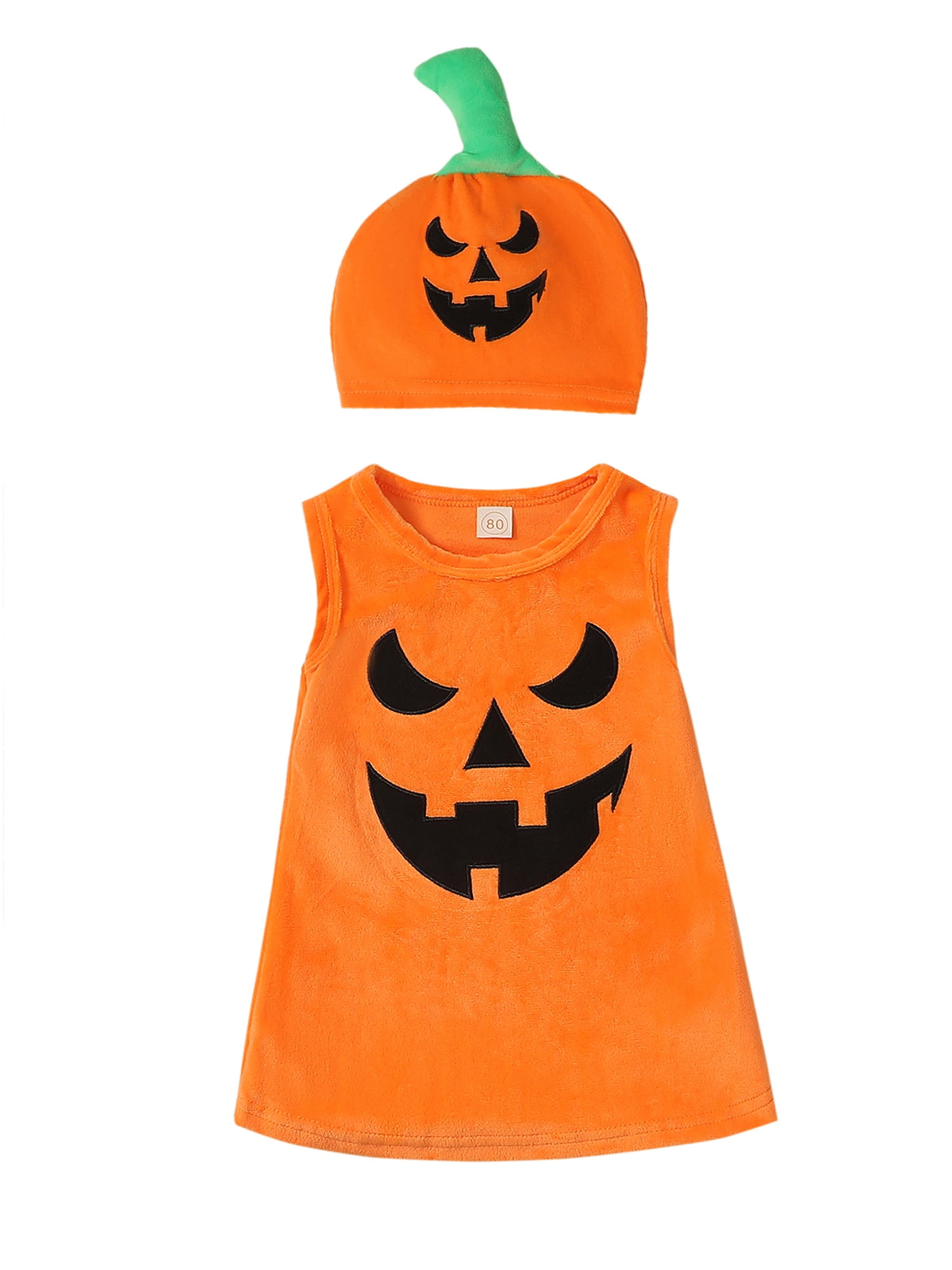 Wassery Toddler Girls Halloween Clothes Baby Sleeveless Velvet Dress