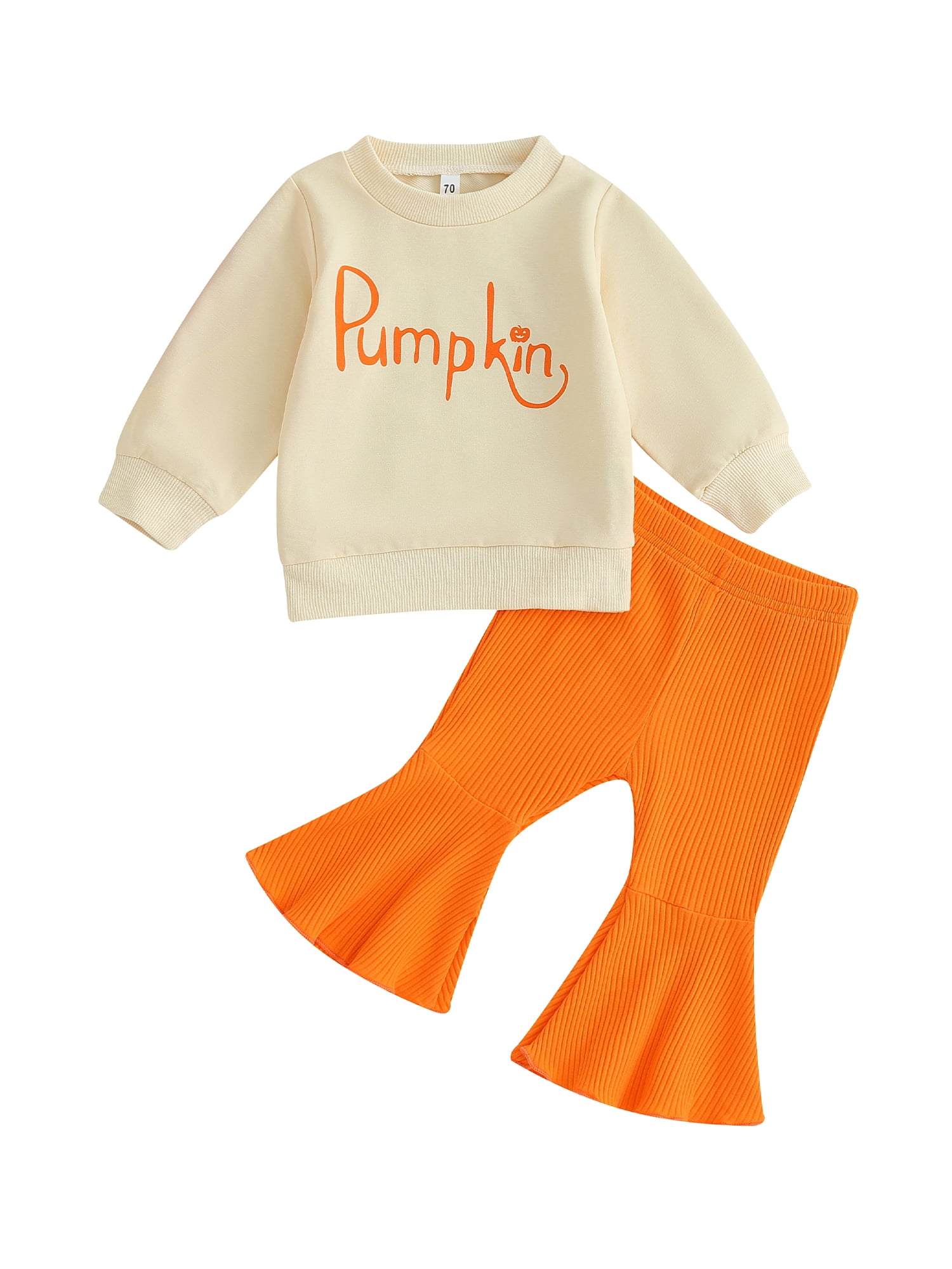 Wassery Toddler Girls Halloween Pants Sets Long Sleeve Letter Print