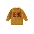 thumbnail image 1 of Wassery Toddler Kids Boy Knit Sweater Newborn Baby Long Sleeve Crew Neck Letter Embroidery Knitted Sweater Infant Fall Winter Warm Knit Pullover Sweater 0-6 Years, 1 of 8