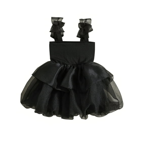 Wassery Toddler Kids Girls Summer Birthday Party Dress 6M 12M 18M 24M 2T 3T 4T 5T 6T Infant Baby Girls Sleeveless Bow Tulle Patchwork Princess Dress 6M-6T