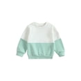 thumbnail image 1 of Wassery Toddler Sweatshirts Long Sleeve Round Neck Contrast Color  Pullovers Tops 6M 12M 18M 24M 3T Infant Baby Girls Fall Clothes for Boys Girls, 1 of 8