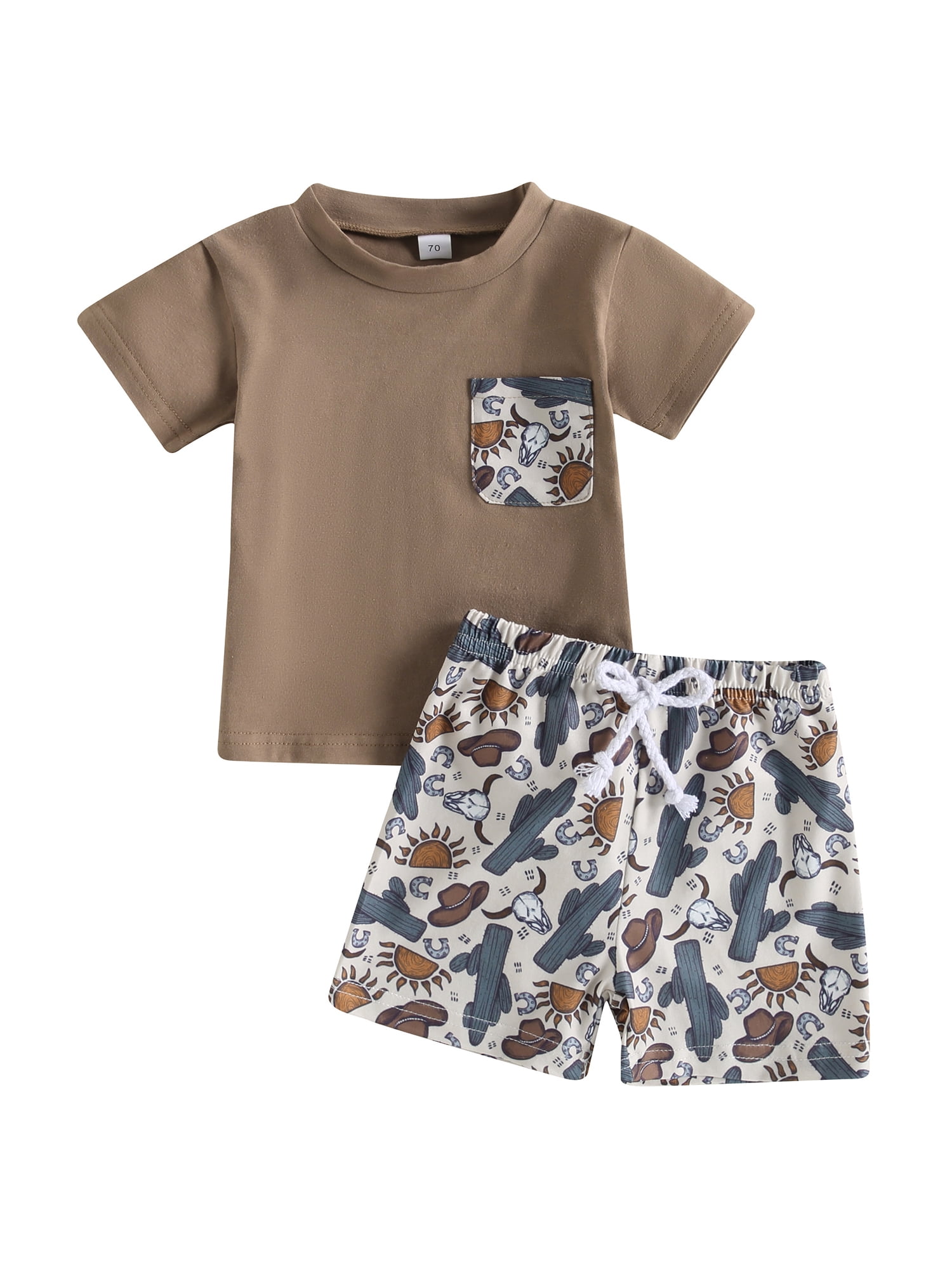 Wassery Western Baby Boys Summer Clothes Sets 6M 12M 2T 3T Infant Short