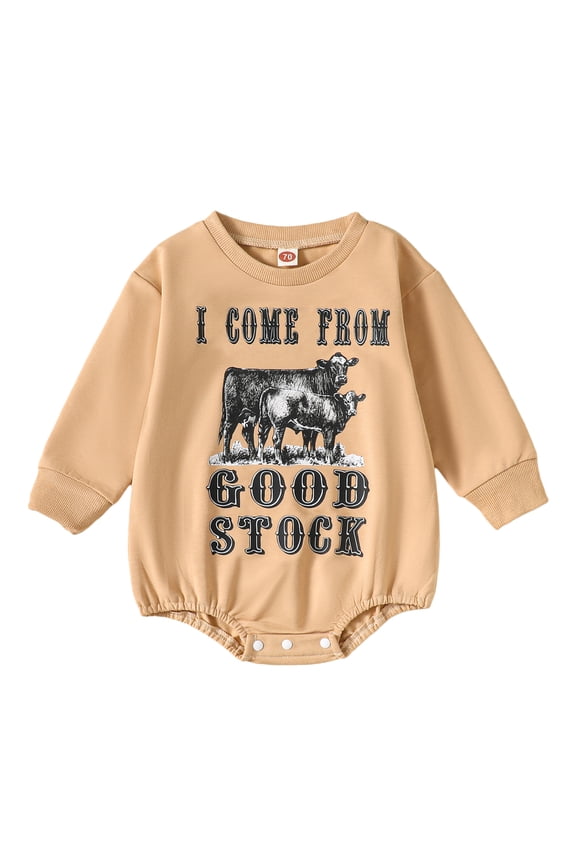 Western Baby Fall Rompers for Girls Boys Newborn Cowboys Bodysuits 3M 6M 12M 18M Infant Crew Neck Long Sleeve Cow Print Jumpsuits Playsuits