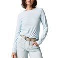 thumbnail image 1 of Wassery Women Cotton T-shirt Long Sleeve Crew Neck Close-Fitting Top Solid Color Fall Tee Streetwear for Casual Daily, 1 of 5