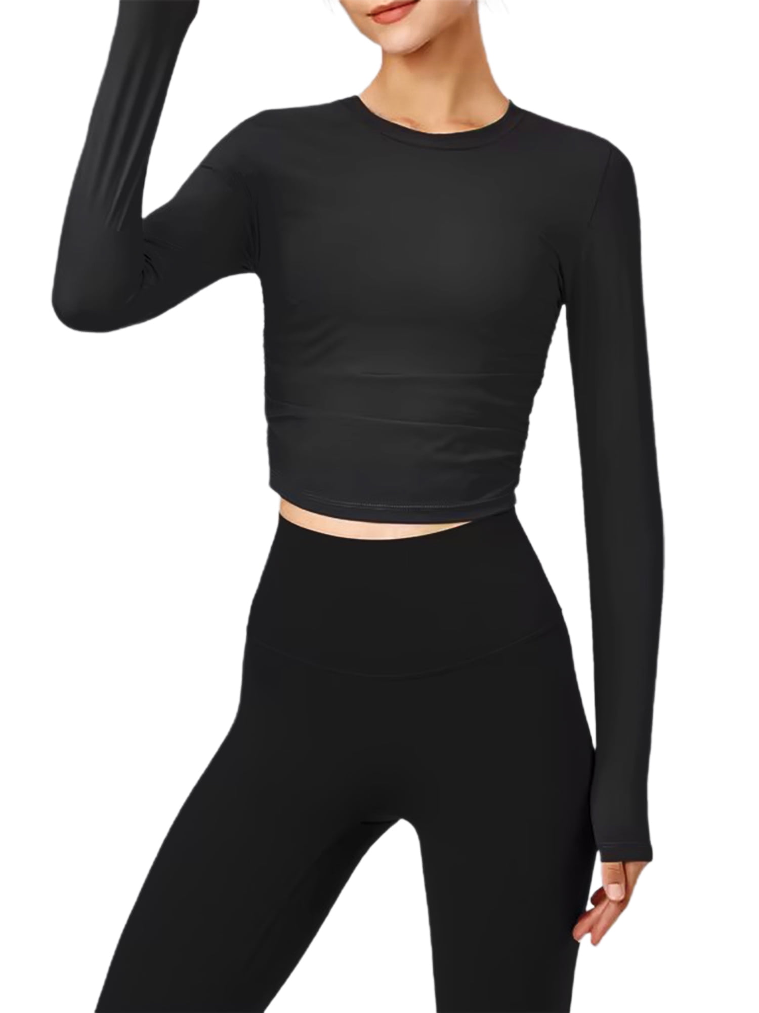 ruched workout tops