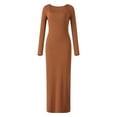 thumbnail image 1 of Wassery Women Dress Solid Color Long Sleeve Bodycon Dress Square Neck Dress Spring Fall Party Club Skinny Dress S/M/L/XL, 1 of 9