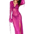thumbnail image 1 of Wassery Women Sexy Sheer Mesh Long Dress Long Sleeve High Slit Maxi Holiday Beach Dress Summer Swimwear See Through Cover Ups, 1 of 6