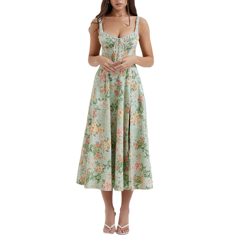 Wassery Women Spaghetti Strap Maxi Dress Sleeveless Split Wassery Women Spaghetti Strap Maxi Dress Sleeveless Split