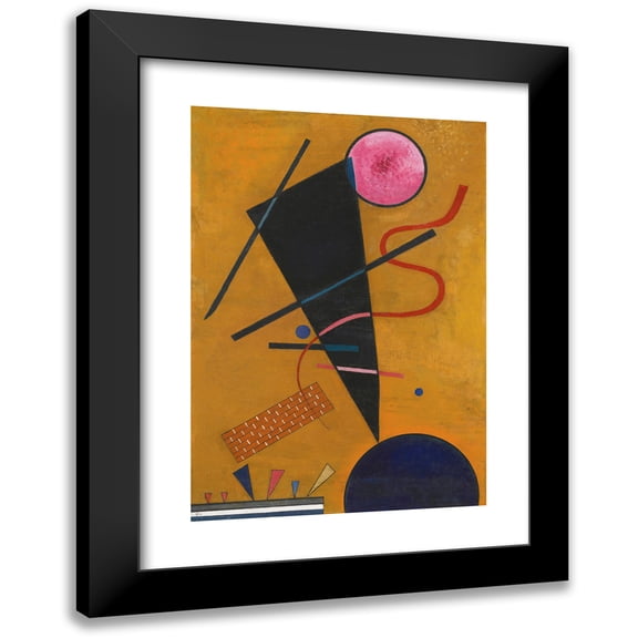 Wassily Kandinsky 11x14 Black Modern Framed Museum Art Print Titled - Touch (Contact) (1924)