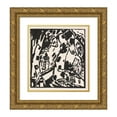 thumbnail image 1 of Wassily Kandinsky 12x13 Gold Ornate Wood Frame and Double Matted Museum Art Print Titled - Archer (1908), 1 of 4