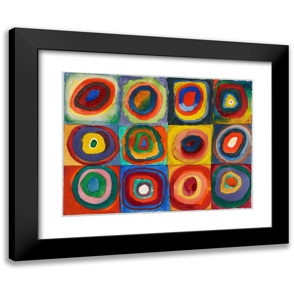 Kandinsky Rings Wassily Kandinsky 14x12 Black Modern Framed Museum Art Print Titled ...