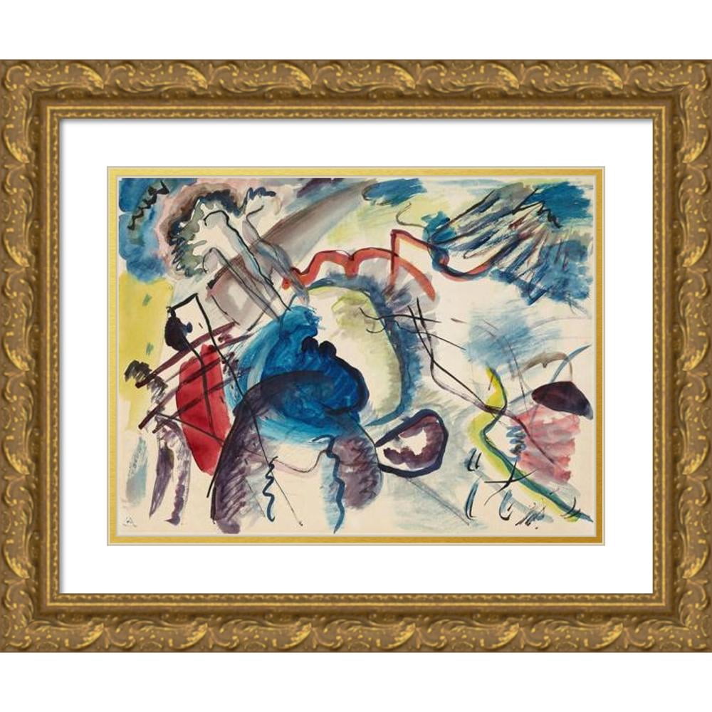 Wassily Kandinsky 18x14 Gold Ornate Wood Frame and Double Matted