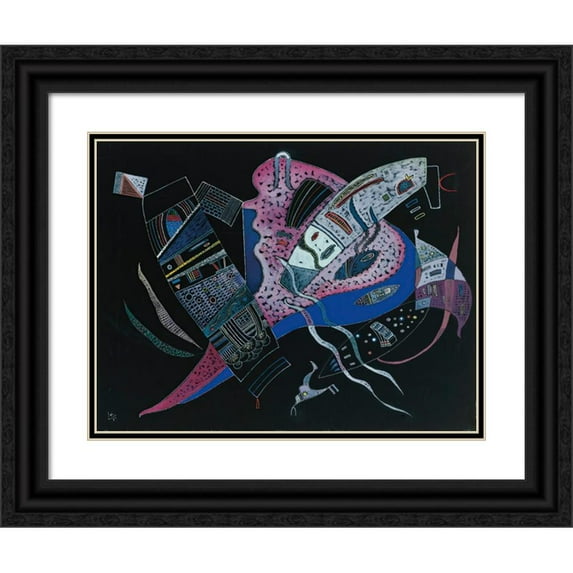 Wassily Kandinsky 18x15 Black Ornate Wood Framed Double Matted Museum Art Print Titled - Concentrated (1937)