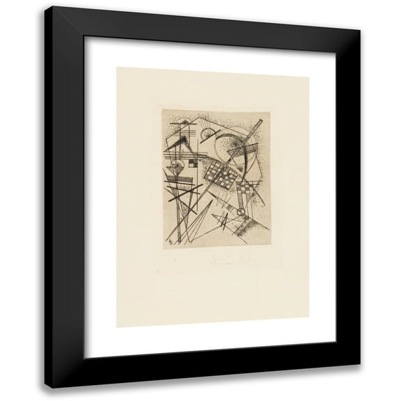 Wassily Kandinsky 18x24 Black Modern Framed Museum Art Print Titled - Etching for the ‘German Art Association’ (1926)