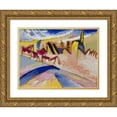 thumbnail image 1 of Wassily Kandinsky 24x19 Gold Ornate Framed and Double Matted Museum Art Print Titled - Study for ‘Winter No. II' (1911), 1 of 4