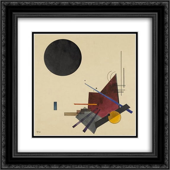 Wassily Kandinsky 2x Matted 20x20 Black Ornate Framed Art Print 'Black Relationship'