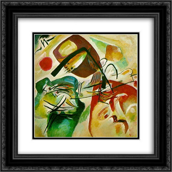 Wassily Kandinsky 2x Matted 20x20 Black Ornate Framed Art Print 'Picture with a black arch'