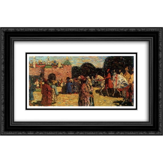 Wassily Kandinsky 2x Matted 24x16 Black Ornate Framed Art Print 'Ancient Russia'