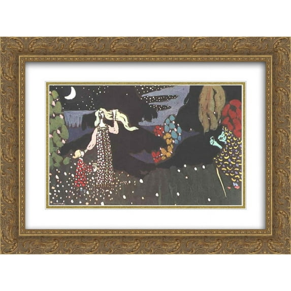 Wassily Kandinsky 2x Matted 24x18 Gold Ornate Framed Art Print 'Night'