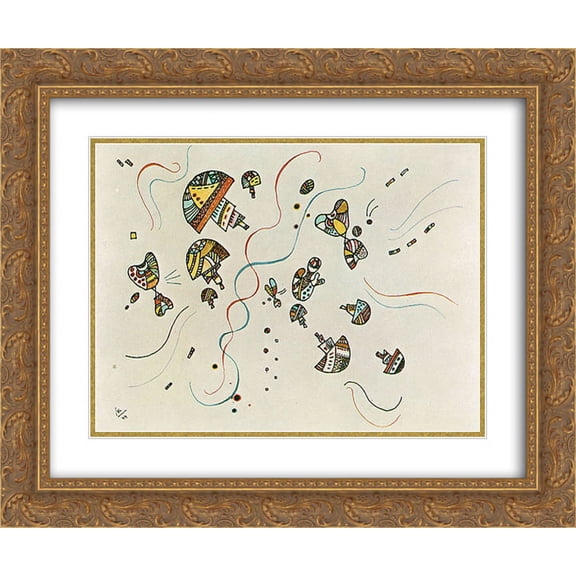 Wassily Kandinsky 2x Matted 24x20 Gold Ornate Framed Art Print 'Last watercolour'
