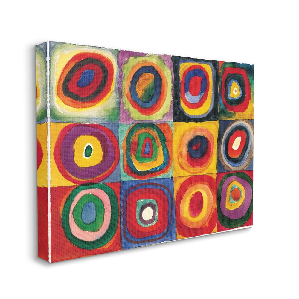 Wassily Kandinsky Abstract Circle Pattern Red Yellow Painting 30" x 24" Painting Canvas Art Print, by Stupell Home Décor